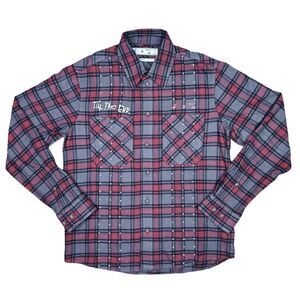 END. x Off-White Till The End Strass Flannel Shirt in Red - Size Small